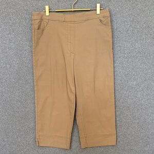 Alfred Dunner Cropped Capri Pants 10 Khaki